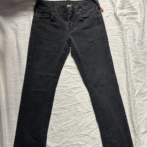 Black straight leg jeans